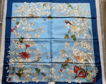 Sciarpa di seta vintage GUCCI Foulard di seta vintage Gucci Carré di seta Gucci Foulard Flora autentica sciarpa GUCCI