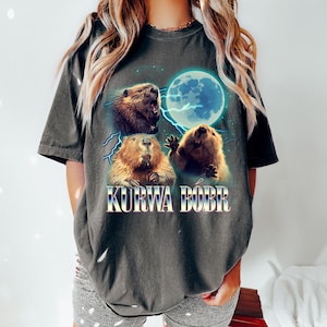 Camiseta polonesa Bober Kurwa Meme: camiseta engraçada unissex de castor, design medieval, ótimo presente para homens e mulheres