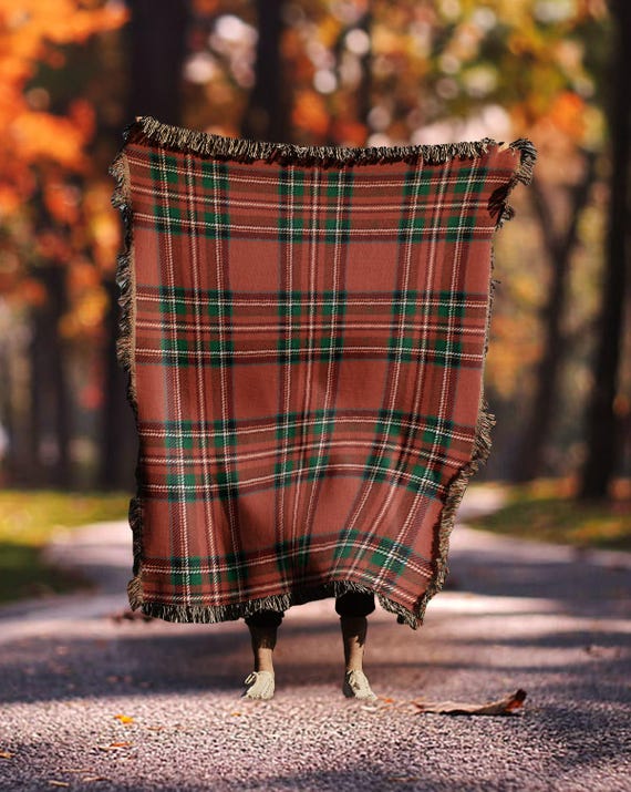 チェック柄織りコットンブランケット：心地よい秋のインテリア - Etsy 日本