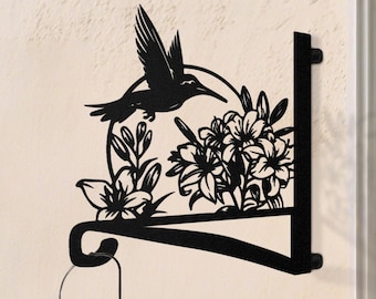 Hummingbird Wall Hanger, Flower Bird Hanging Plant Bracket, Hooks for Hanging Plants Bird Feeder Wind Chime Lantern Patio, Indoor Outdoor