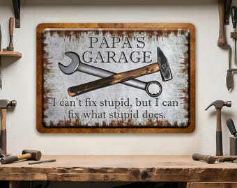 Letrero de garaje personalizado: Arte de pared de metal de estilo vintage personalizado