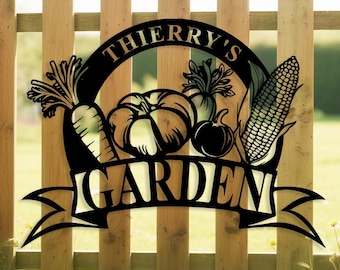 Personalized Metal Vegetable Garden Sign: Custom Outdoor Decor