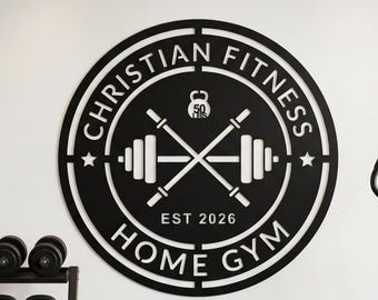 Custom Barbell Gym Name Sign,Personalised Fitness Center Bodybuilder Wall Hanging,Weightlifting Workout Room Home Gym,Stronger ThanYesterday