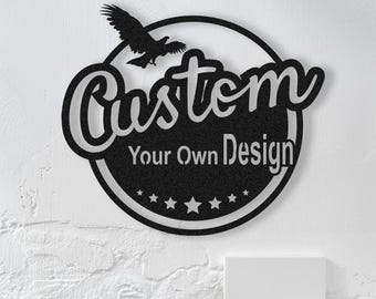 Custom Name Symbol Sign, Personalised Business Logo Wall Art, Gifts Ideal for Home Decor, Housewarming Gifts for Her Dad Him,Your Own Design