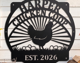 Custom Chicken Coop Sign, Personalised Farmhouse Roost Name Plaques, Gifts for Hen Chicken Lovers, Chicken Coop Art, Backyard Hen House Gift