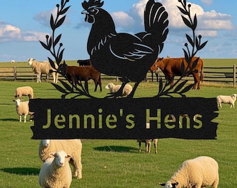 Personalised Chicken Coop Sign, Custom Chicken Metal Sign, Farm House Decor, Chicken Coop Wall Art, Hen House Sign Family Name, Barn Decor