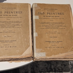 1924 Dictionnaire des Peintres – Seltenes 2 Bände Kunst-Wörterbuch von Adolphe Siret – Biographische Enzyklopädie französischer Maler