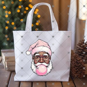 African American Santa Blowing Bubble Png, Black Santa Png, Melanin Santa, Santa Claus png, Digital Download,