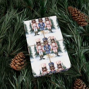 Black Nutcracker Christmas Wrapping Paper, Elegant Holiday Gift