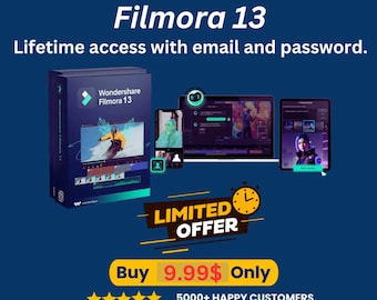 Wondershare Filmora 13 Lifetime PC/Mac voor één gebruiker
