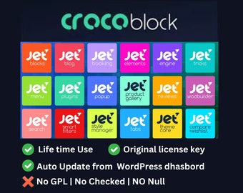 Crocoblock JetPlugins con chiave di licenza + Crocoblock Wizard + Aggiornamenti automatici a vita con prezzo economico