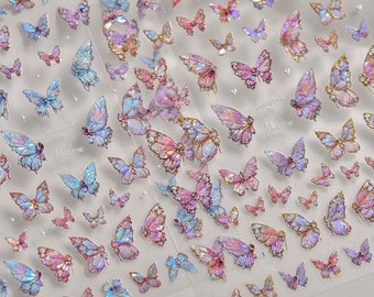 Butterfly Pearlescent - Nail Stickers Self-Adhesive