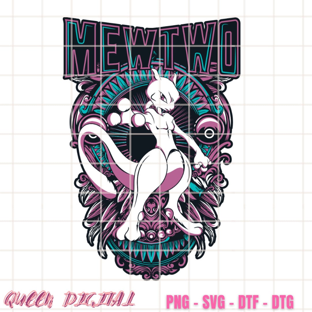 Mewtwo SVG, Pokemon Svg, High Quality Layered Files, Svg Files for ...