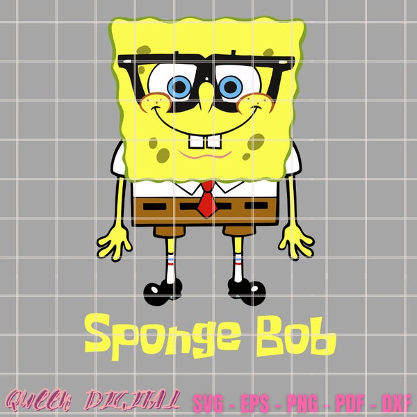 Sponge Bob Svg , Sponge B Svg, Svg cut file for Cricut, Eps Dxf Png Digital File