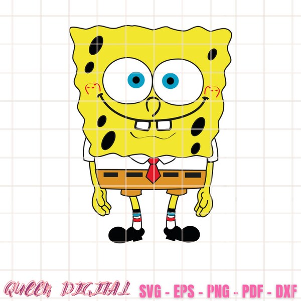 Sponge Bob Svg , Sponge B Svg, Svg cut file for Cricut, Eps Dxf Png Digital File