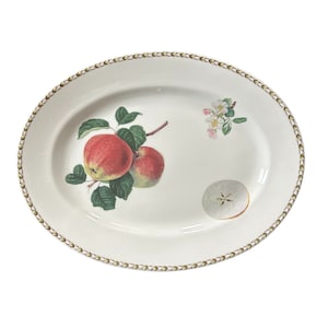 Oval Serving Platter With Fruit Design | 14 3/8in Oval Serving Platter Hooker's Fruit | The Royal Horticultural Society