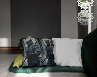 Handcrafted Cat Pillow - Cute Animal Decor - Cozy Plush Cushion - Unique Gift for Cat Lovers - Whimsical Bedroom Accent Outdoor Pillows