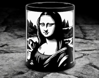 Handcrafted Mona Lisa Mug - Unique Artistic Design - Ceramic Coffee Cup - Perfect Gift for Art Lovers - Stylish and Durable Drinkware