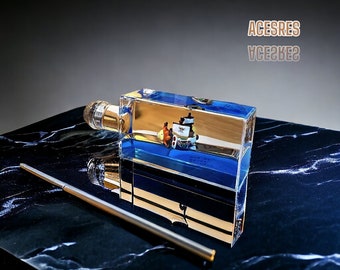 Handcrafted Anime Submarine Bottle Figurine - Unique Nautical Decor - Quirky Collectible - Gift for Anime Fans -Vintage Inspired Home Accent