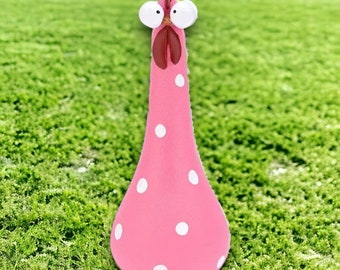 Handcrafted Silly Chicken Garden Statue Whimsical Outdoor Decor Quirky Chicken Sculpture  Gift for Garden Enthusiasts Farmhouse Yard Accent