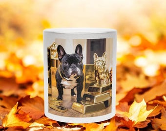 Handcrafted French Bulldog Mug Cute Ceramic Coffee Cup Adorable Frenchie Design - Perfect Gift for Dog Lovers - Unique and Stylish Drinkware