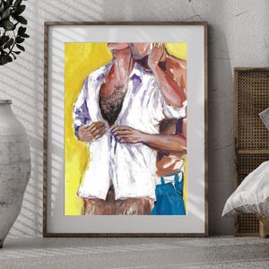 Decorazione murale romantica per coppia gay – Due uomini innamorati – Stampa LGBTQ Love Is Love – Regalo per il Gay Pride – Regalo per anniversario o matrimonio queer