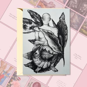 Zen fai da te biglietto d'auguri digitale scaricabile / biglietto 5x7 stampabile con modello di busta / biglietto d'arte di consapevolezza per meditazione e forza