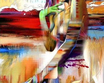 Ölgemälde auf Leinwand - auf Anfrage - Wandkunst - Abstrakte Farben Formen 12