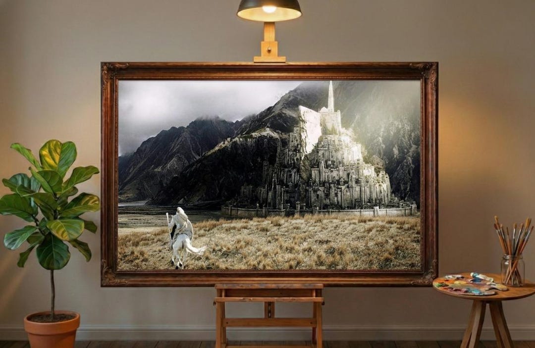 gandalf-arrives-at-minas-tirith-painting-lord-of-the-rings-fan-art