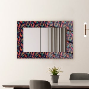 Mirror Wall Decor for Kitchen, Glass Decor for Entryway, Bathroom Mirror Decor, Tempered Glass Decor for Living Room, Ethnic Art Decor