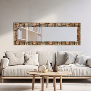 Mirror Wall Decor for Living Room, Glass Decor for Entryway, Bathroom Mirror Decor, Tempered Glass Decor for Hallway, Ethnic Art Decor