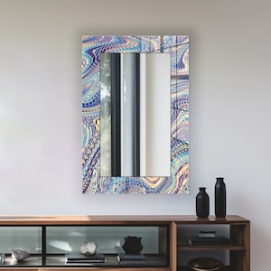 Rectangular Mirror Wall Decor for Entryway, Glass Wall Decor for Bedroom, Living Room Mirror Hanging, Mirror on Tempered Glass, Decor Gift