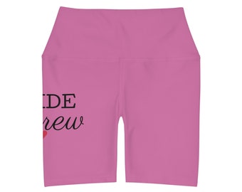 Bride Crew Yoga-Shorts mit hoher Taille (AOP)