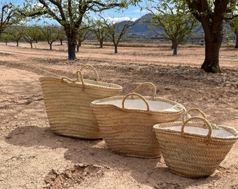 Bolsa de mercado embolsada, cesta marroquí, bolsa de mercado de agricultores, cesta de paja de compras, bolsa de playa de paja, cesta de paja francesa, bolsa de paja hecha a mano