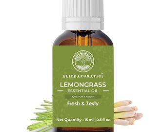 Lemongrass Essential Oil, Pure Citrus Scent, DIY Candles & Soaps, 15ml