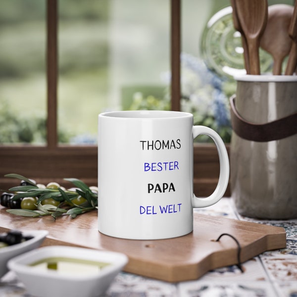 Tasse der beste Papa der Welt, Tasse mit persönlichem Namen, bester Papa, Papa-Geschenk, Vatertagsgeschenk, Geburtstagsgeschenk