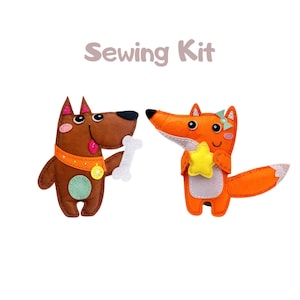 Craft Kit for Kids, Sewing Kit for Beginners, Pre Cut Felt Sewing Kit, Make Your Own Stuffed Toys, Hand Sewing for Children, Educational Toy