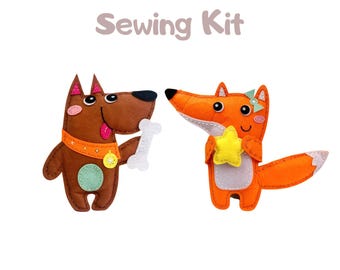 Craft Kit for Kids, Sewing Kit for Beginners, Pre Cut Felt Sewing Kit, Make Your Own Stuffed Toys, Hand Sewing for Children, Educational Toy