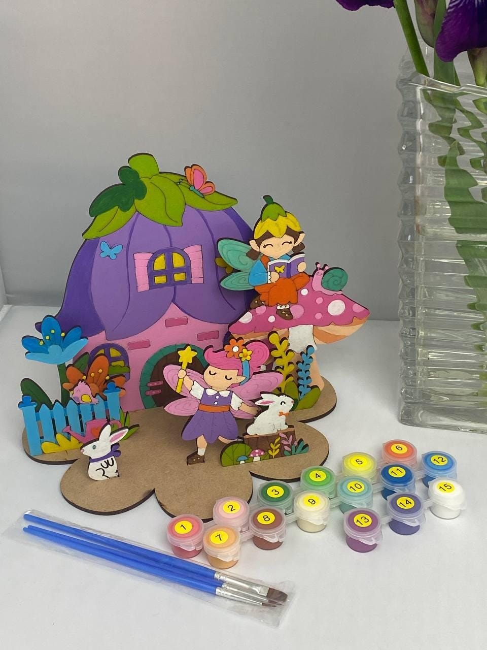 42 Unique Fairy Tale Crafts for Kids Perfect for Craft Time 13 Fairy house DIY painting kit for kids, wooden craft kit for kids,…
