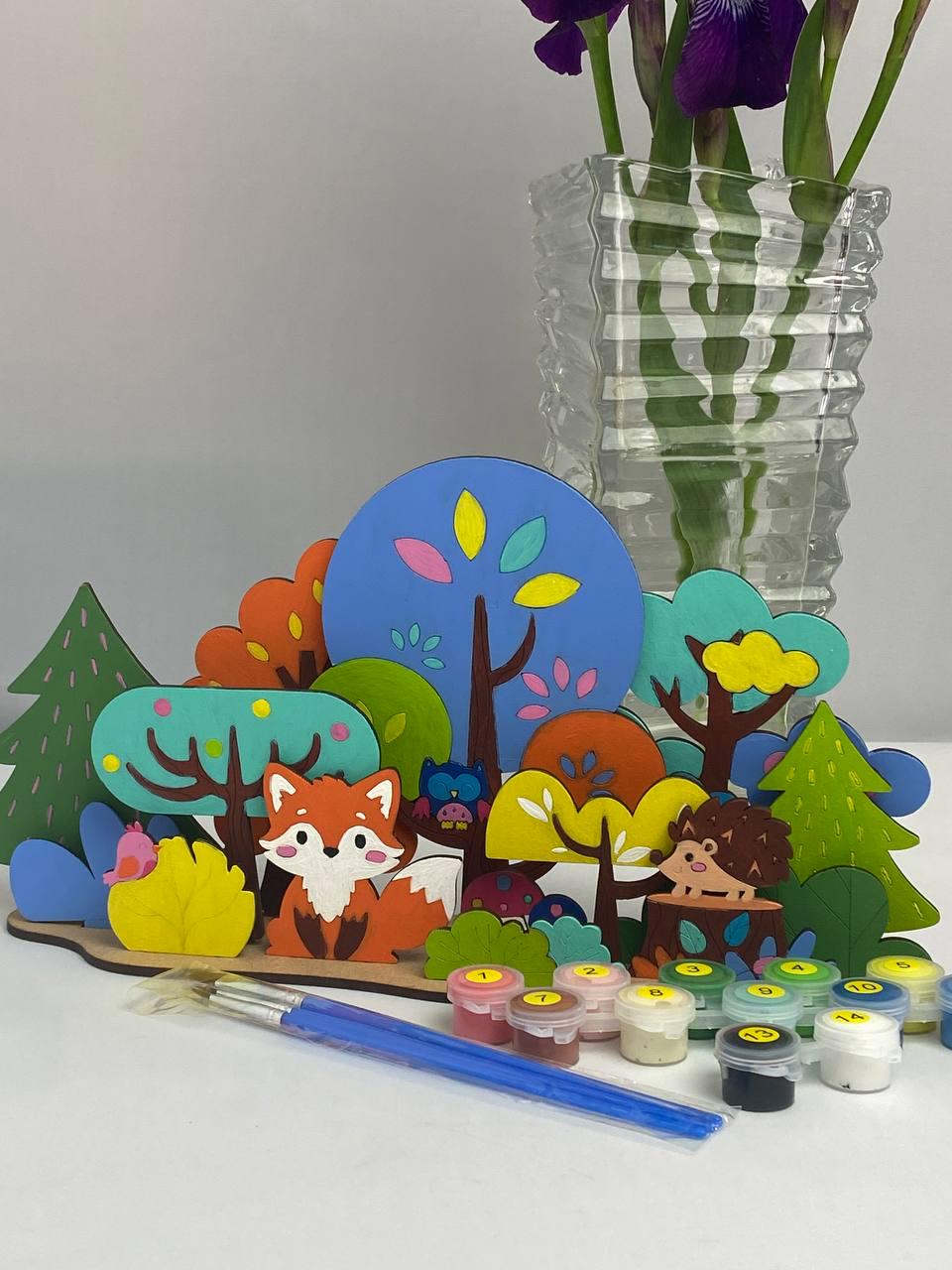 39 Awesome Animal Crafts For Kids 20 Woodland animal DIY painting kit for kids, wooden craft kit for…
