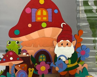 Kids Paint Kit, Montessori DIY Crafts mit Zwerg, Lernspielzeug, Bastelkis für Kinder, Homeschool-Lernen, Kunsthandwerksset für Mädchenzimmer