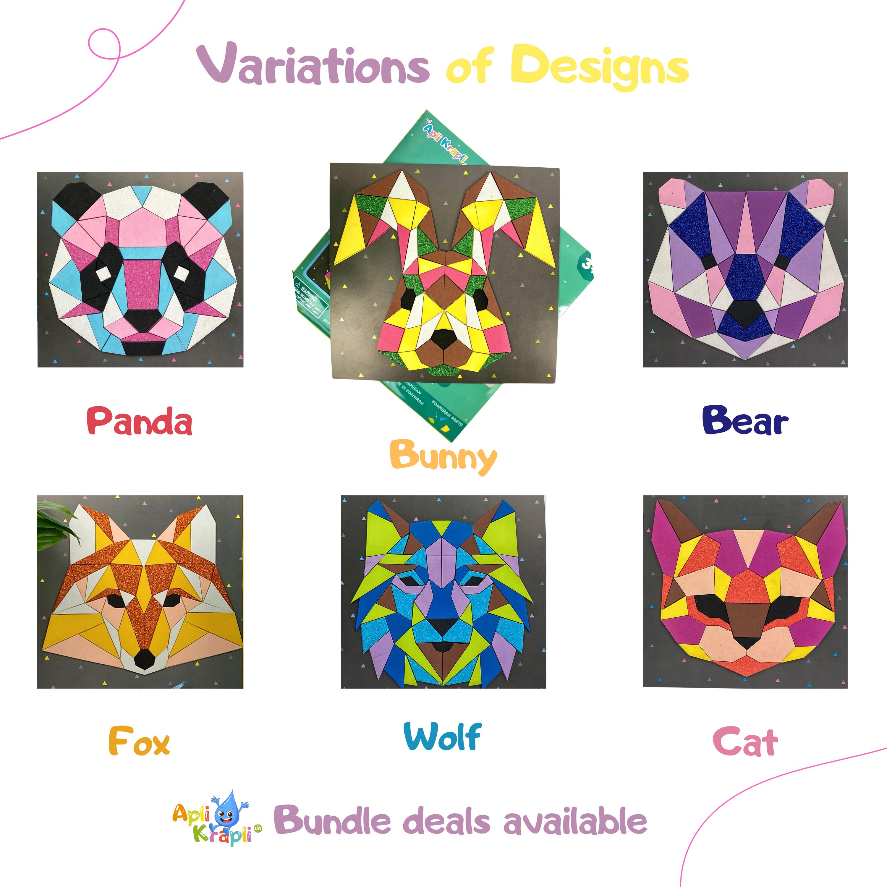 TANGRAM 2枚セット Panda Tangram Puzzle, Unique Sticker Mosaic Puzzle Kit for