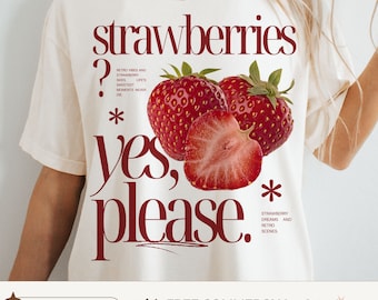 Retro Strawberry Shirt Design Trendy Retro Summer T-shirt Png Aesthetic Strawberry Sublimation Png Retro Girl Strawberry Graphic Tee Design