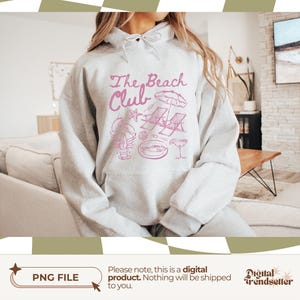 Pink Coastal Club Shirt Png Trendy Soft Pink Beach Tee Aesthetic Summer Sublimation Png Girly Ocean Vibes Shirt Design