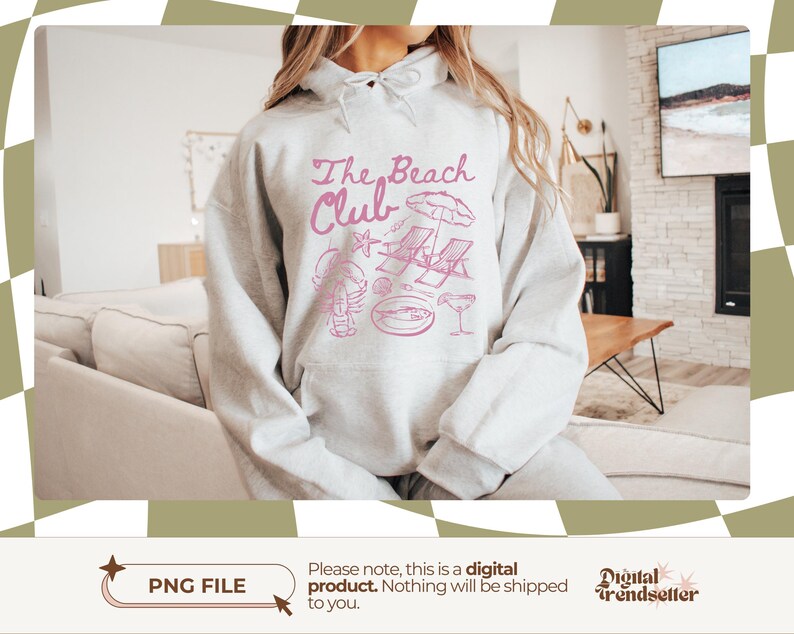 Pink Coastal Club Shirt Png Trendy Soft Pink Beach Tee Aesthetic Summer Sublimation Png Girly Ocean Vibes Shirt Design