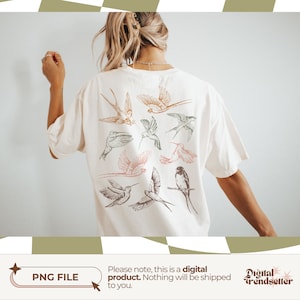 Vintage Style Girly Shirt Design Pack Retro Nature Animal Tshirt Png Pack