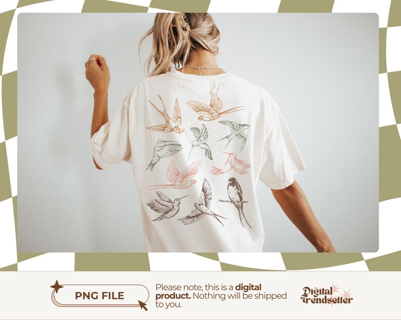 Vintage Style Girly Shirt Design Pack Retro Nature Animal Tshirt Png Pack
