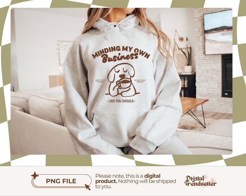 Retro introvert humor tee design PNG Minding my own business shirt Funny introvert sublimation for coffee lovers with a sassy attitude