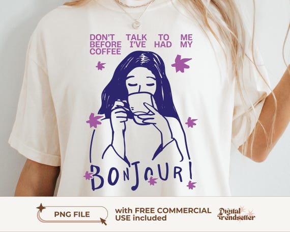 French Aesthetic Coffee Lover Shirt Design Retro Coffee Quote Shirt Png Retro French Café Tee Design Funny Morning Mood Coffee Addict Design