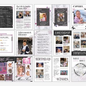 Retro Birthday Magazine Template editable in Canva, featuring custom cover and fun birthday spreads, perfect unique gift for best friend turning 18 or 21.